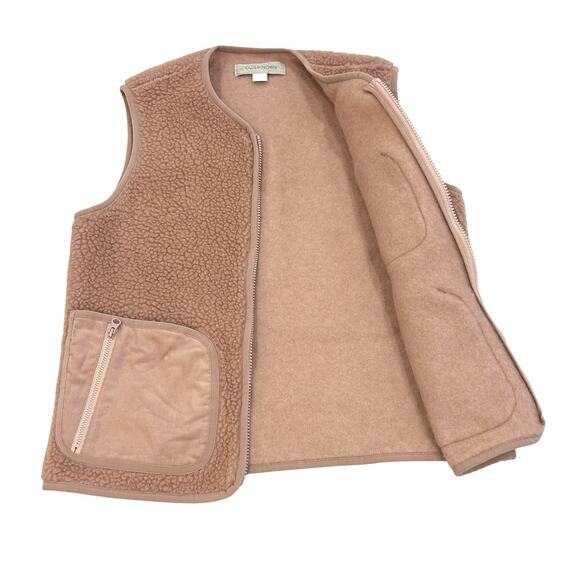 Outerknown Womens Windrift Sherpa Fleece Vest Size S Pink Full Zip - Picture 3 of 4